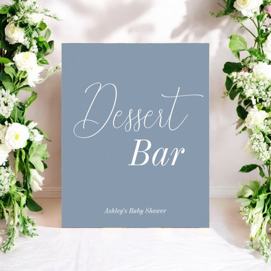 Dessert Bar Stoffig Blauw Wit Poster