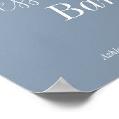 Dessert Bar Stoffig Blauw Wit Poster (Hoek)