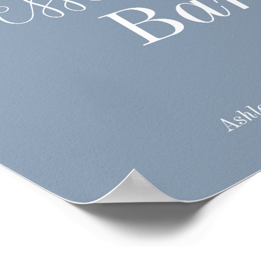 Dessert Bar Stoffig Blauw Wit Poster (Hoek)