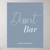 Dessert Bar Stoffig Blauw Wit Poster (Voorkant)