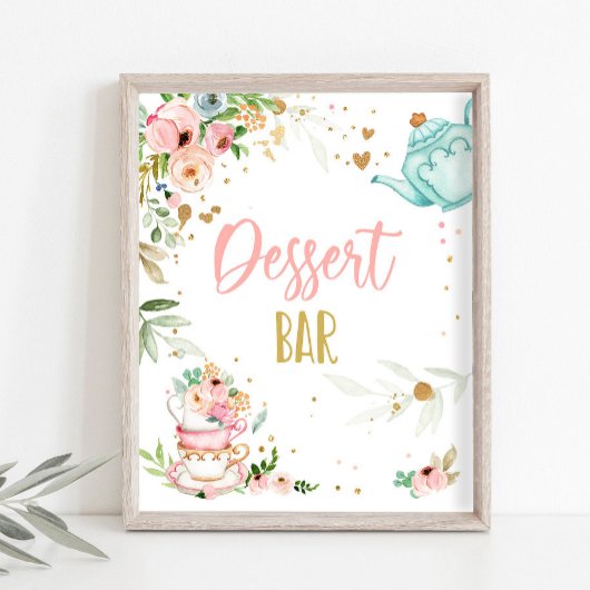Dessert Bar Tea Party Baby Brewing Baby Shower Poster