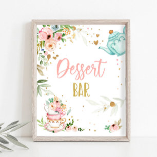 Dessert Bar Thee Feest Baby Borrelende Baby Shower Poster