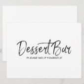 "Dessert bar" Weddenschap | Stijlvol handschrift Kaart (Voorkant / Achterkant)