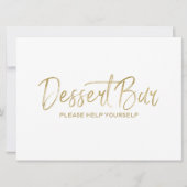 "Dessert bar" Weddenschap | Stijlvolle Golden Kaart (Voorkant)