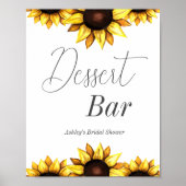 Dessert Bar Zonnebloem bruiloft Vrijgezellenfeest Poster (Voorkant)