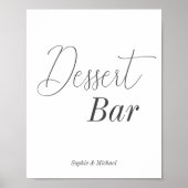 Dessert Bar Zwart Wit Baby shower Poster (Voorkant)