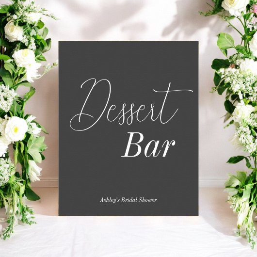 Dessert Bar Zwart Wit Bruiloft Poster