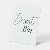 Dessert Bar Zwart Wit Vrijgezellenfeest Reclamebord Met Voetstuk (Voorkant)