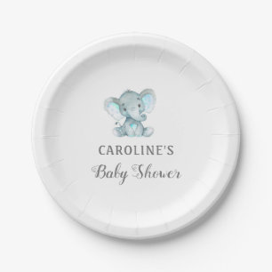 Dessert Bord, blauw olifant Baby shower Bord
