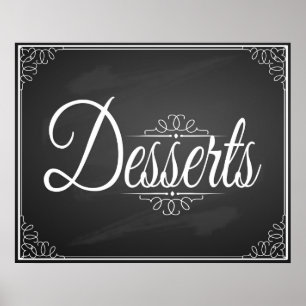 Dessert-bord voor trouwafdrukken poster