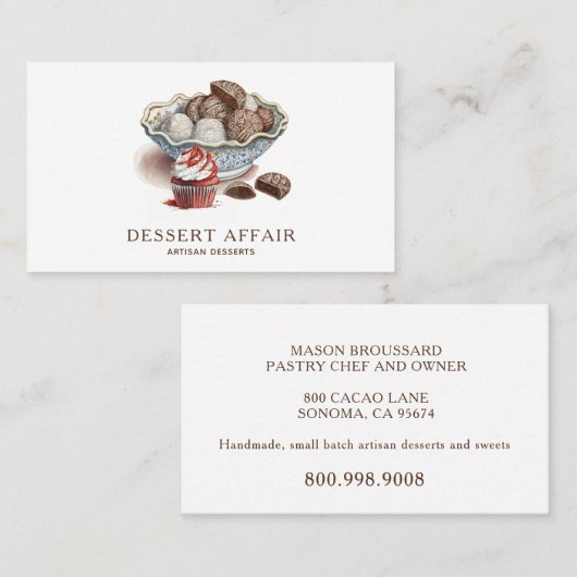 Dessert Cateraar Chef Sweets Maker Visitekaartje (Voorkant / Achterkant)