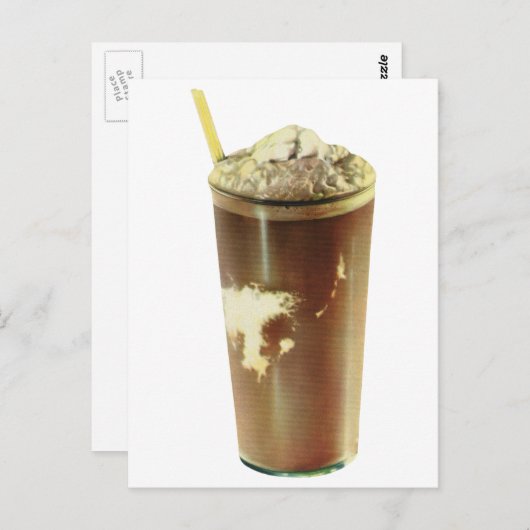  dessert, chocolade schudden en schuim briefkaart (Voorkant / Achterkant)