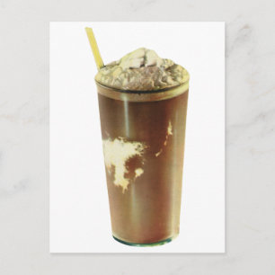 dessert, chocolade schudden en schuim briefkaart