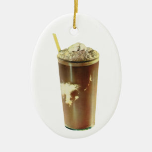 dessert, chocolade schudden en schuim keramisch ornament
