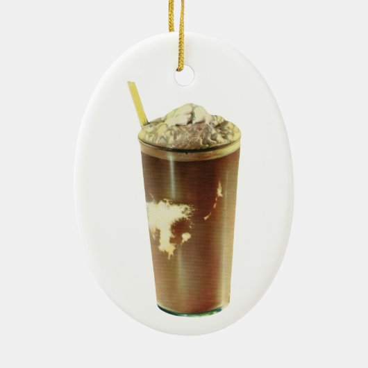  dessert, chocolade schudden en schuim keramisch ornament (Achterkant)