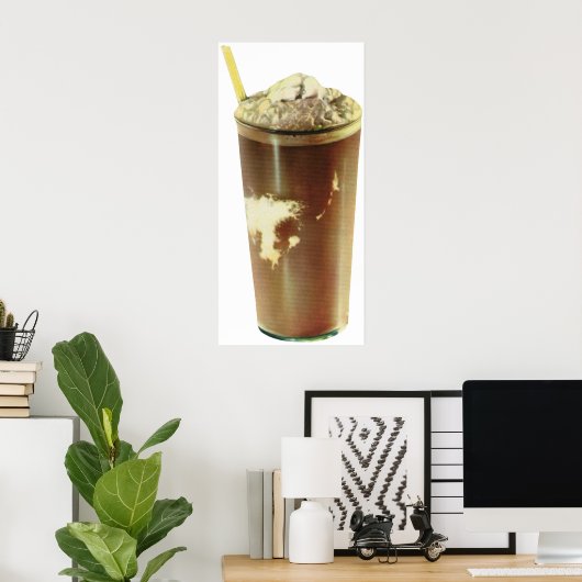 dessert, chocolade schudden en schuim poster (Thuiskantoor)