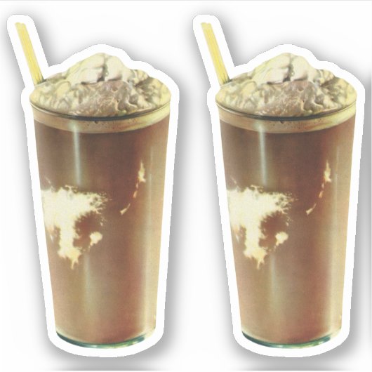  dessert, chocolade schudden en schuim sticker (Voorkant)