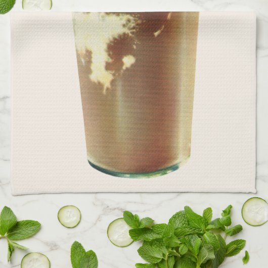 dessert, chocolade schudden en schuim theedoek (Gevouwen)