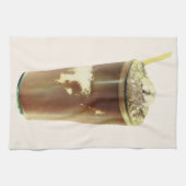 dessert, chocolade schudden en schuim theedoek (Horizontaal)