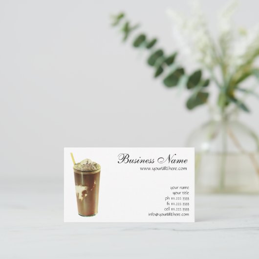  dessert, chocolade schudden en schuim visitekaartje (Staand voorkant)