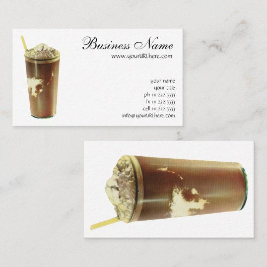  dessert, chocolade schudden en schuim visitekaartje (Voorkant / Achterkant)