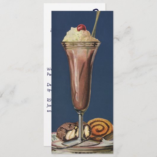  dessert, Chocolate Shake Birthday Party Kaart (Voorkant / Achterkant)