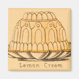  dessert citroen crème cake illustratie magneet