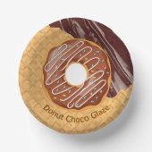 Dessert,Donut Choco Glaze, Gesmolten Chocolade  Papieren Kommen (Voorkant)