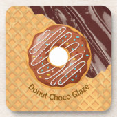 Dessert,Donut Choco Glazuur, Gesmolten Chocolade Bier Onderzetter (Voorkant)