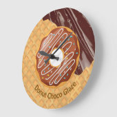 Dessert,Donut Choco Glazuur, Gesmolten Chocolade Grote Klok (Hoek)