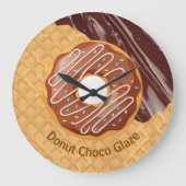 Dessert,Donut Choco Glazuur, Gesmolten Chocolade Grote Klok (Voorkant)