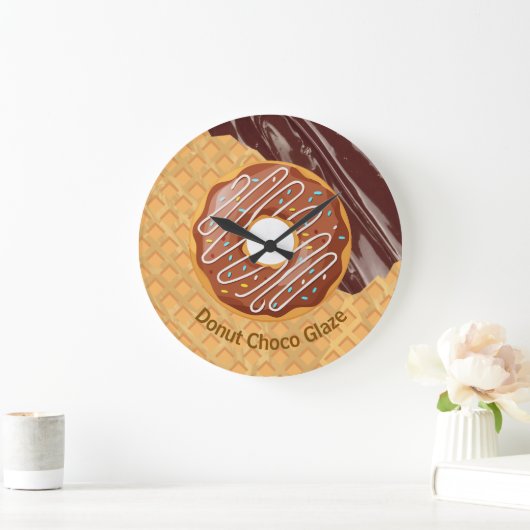Dessert,Donut Choco Glazuur, Gesmolten Chocolade Grote Klok (Huis)