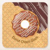 Dessert,Donut Choco Glazuur, Gesmolten Chocolade Kartonnen Onderzetters (Voorkant)