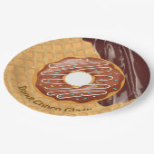 Dessert,Donut Choco glazuur, Gesmolten Chocolade Papieren Bordje (Gekanteld)