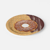 Dessert,Donut Choco Glazuur, Gesmolten Chocolade  Papieren Bordje (Gekanteld)