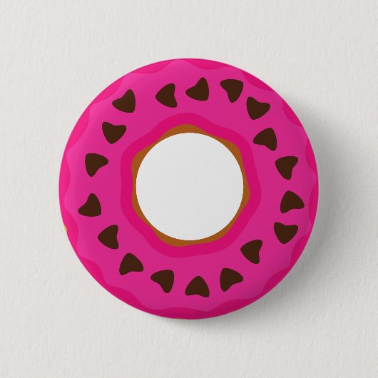 Dessert,Donut,Donut met glazuur en choco Ronde Button 5,7 Cm (Voorkant)