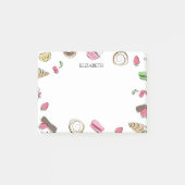 Dessert Doodles | Aangepaste naam Post-it® Notes (Voorkant)