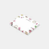 Dessert Doodles | Aangepaste naam Post-it® Notes (Schuin)