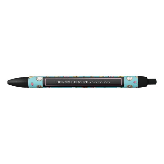 Dessert Doodles Pattern Zwarte Inkt Pen (Voorkant)