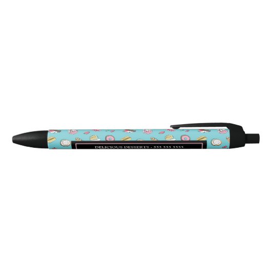 Dessert Doodles Pattern Zwarte Inkt Pen (Bovenkant)