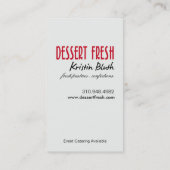 Dessert Fresh, Cheesecake, Pastry Chef, Baker Visitekaartje (Achterkant)
