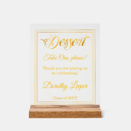 Dessert Gouden Aanraking Grappig Feest. Acryl Bord