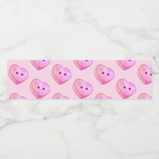 Dessert - heart 2 waterfles etiket (Enkel label)