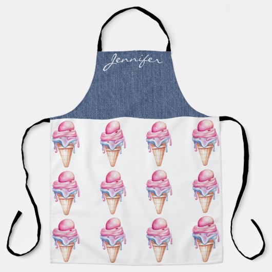 Dessert Ice Cream Cone All-Over Print Schort (Voorkant)