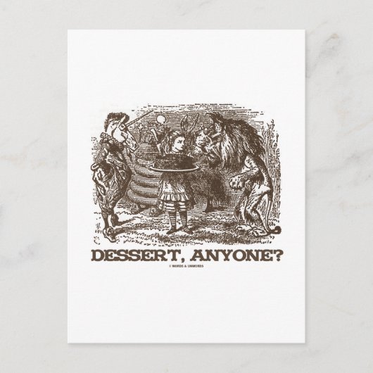 Dessert, iemand? (Unicorn Alice Lion Wonderland) Briefkaart (Voorkant)
