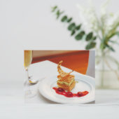 Dessert in restaurant briefkaart (Staand voorkant)