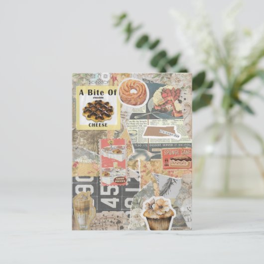 Dessert & Koffie  Ephemera Decoupage Briefkaart (Staand voorkant)