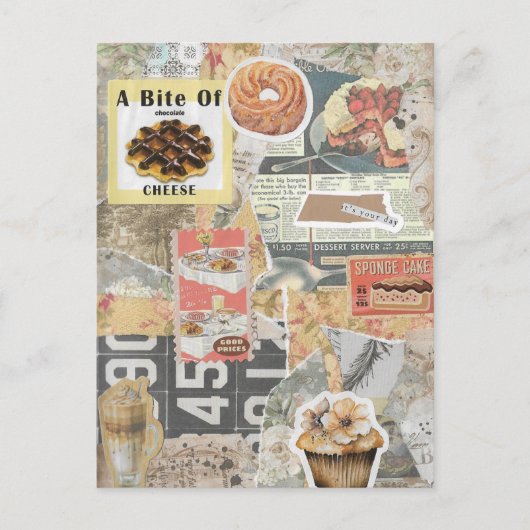 Dessert & Koffie  Ephemera Decoupage Briefkaart (Voorkant)
