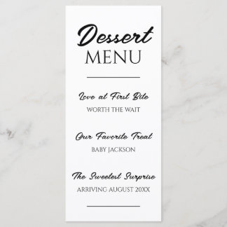 Dessert Menu Zwangerschapsaankondiging Unieke Open