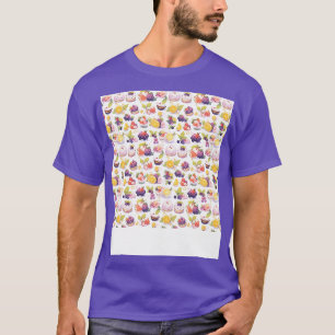 Dessert Naadloze Patroon Patisserie Kawaii Schatti T-shirt